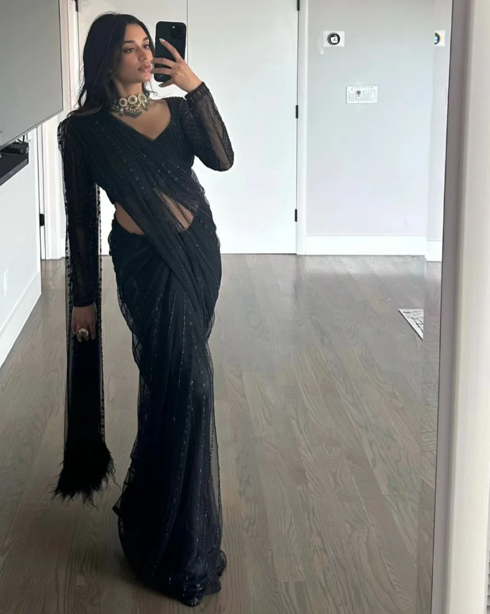 Noir Celeste Midnight Sequin Saree