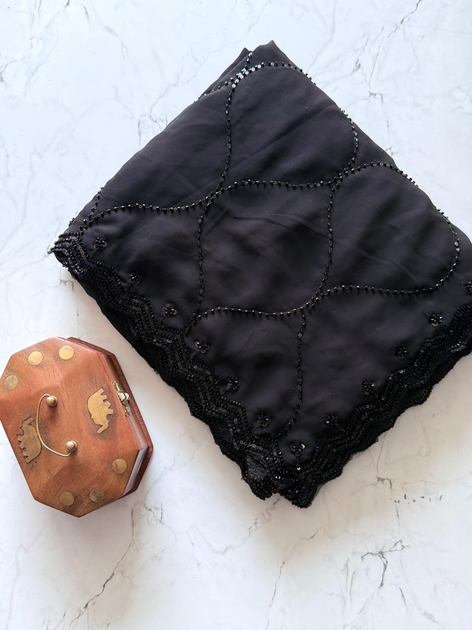 Crimson Lace Saree