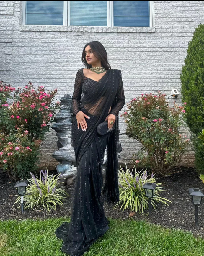 Noir Celeste Midnight Sequin Saree