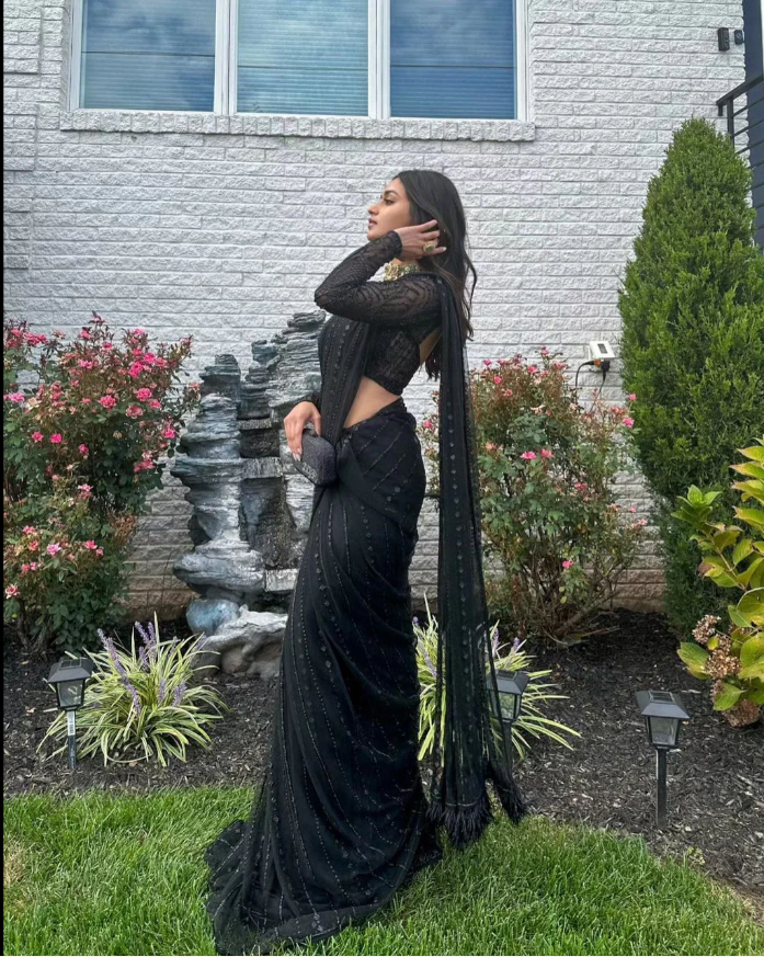 Noir Celeste Midnight Sequin Saree