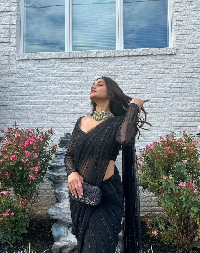 Noir Celeste Midnight Sequin Saree