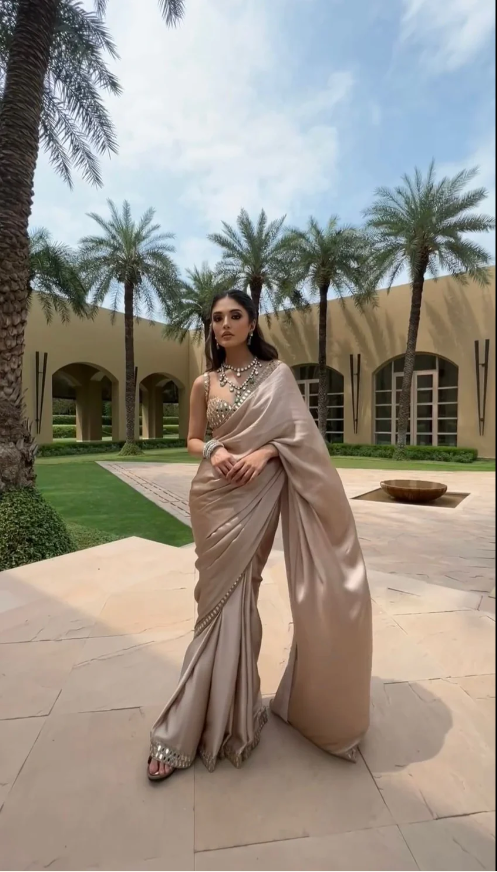Champagne Noor Luxe Saree
