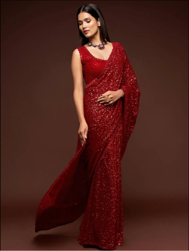Ruby Radiance Saree