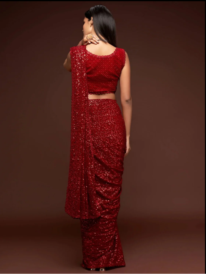 Ruby Radiance Saree