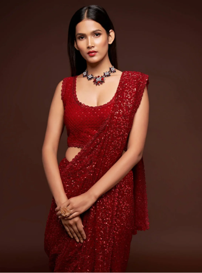 Ruby Radiance Saree