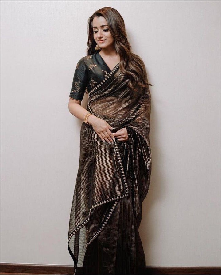 Midnight Zari Saree