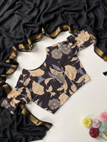 Rangrez Black Mul Saree