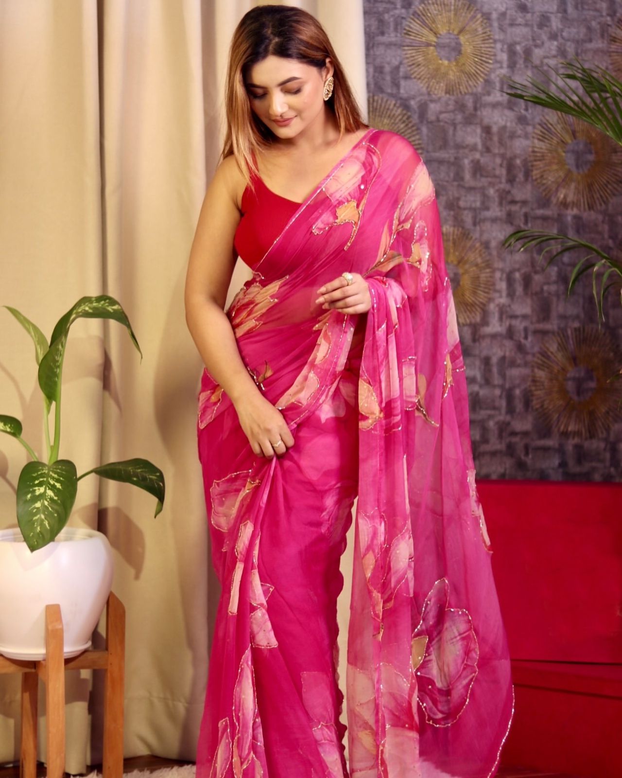 Asvi Reet Tulips Tabby Saree