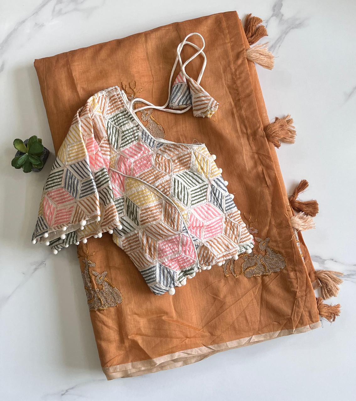 Deer Motif Handloom Saree