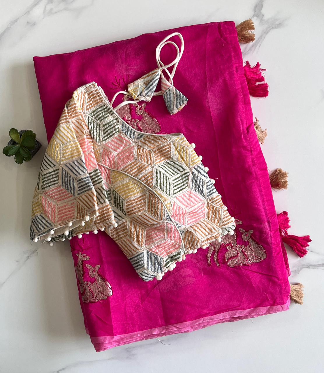 Deer Motif Handloom Saree