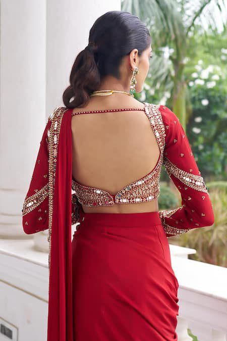 Rubellite Radiance Ready To Wear Saree