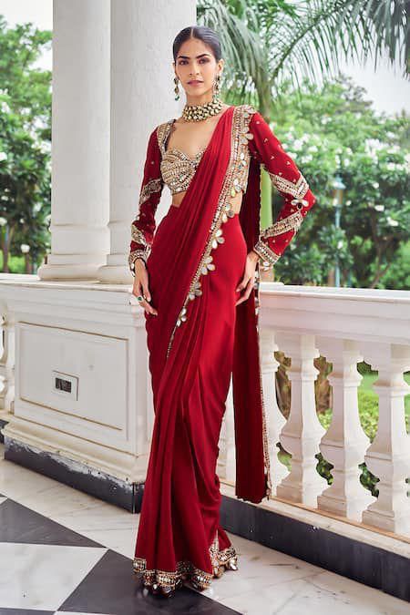 Rubellite Radiance Ready To Wear Saree