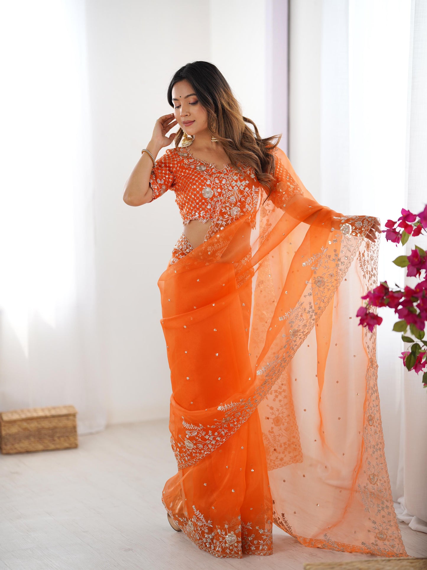 Sitara Shahi Organza Saree