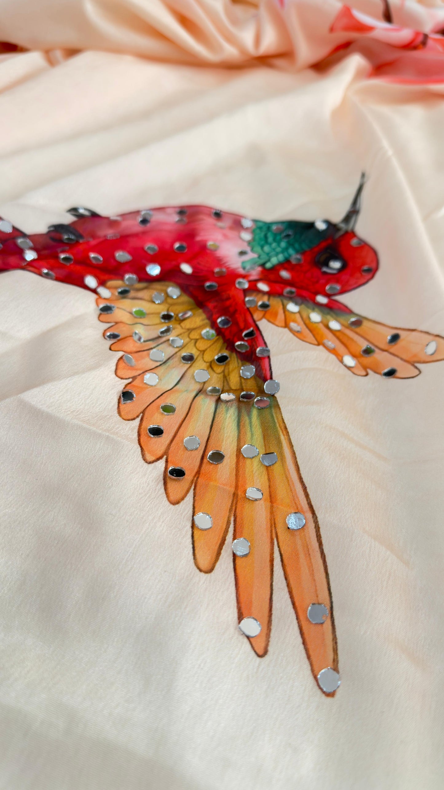 Crimson Hummingbird Saree