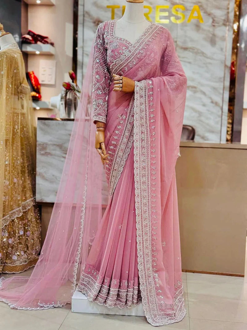 Roselle Sheen Saree