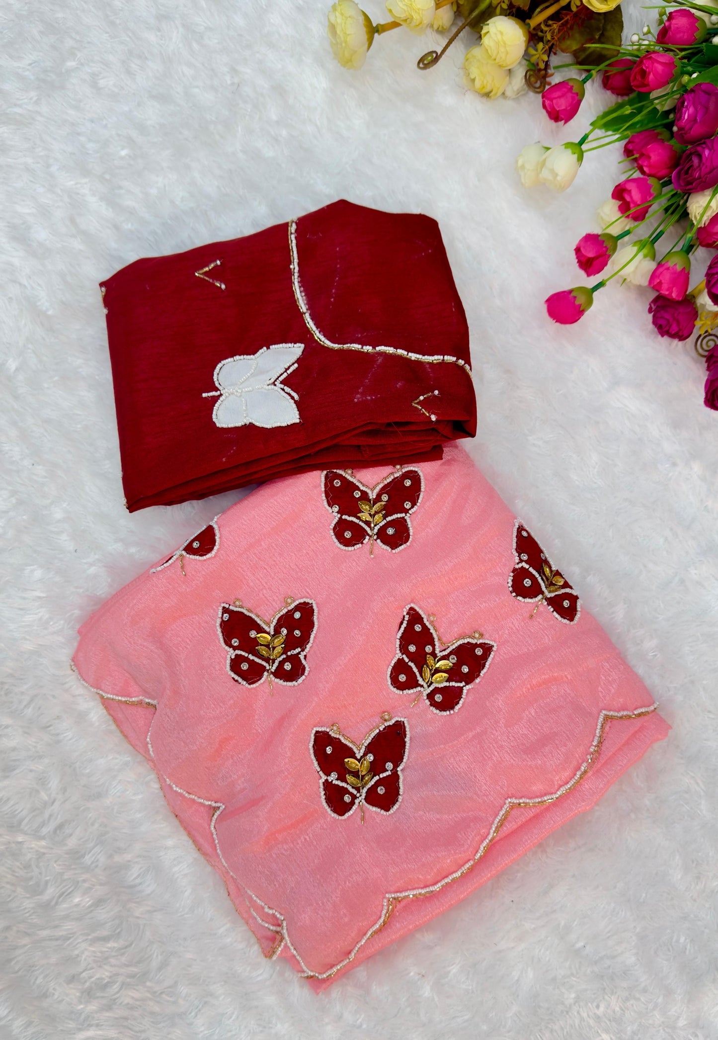 Butterfly Chiffon Saree