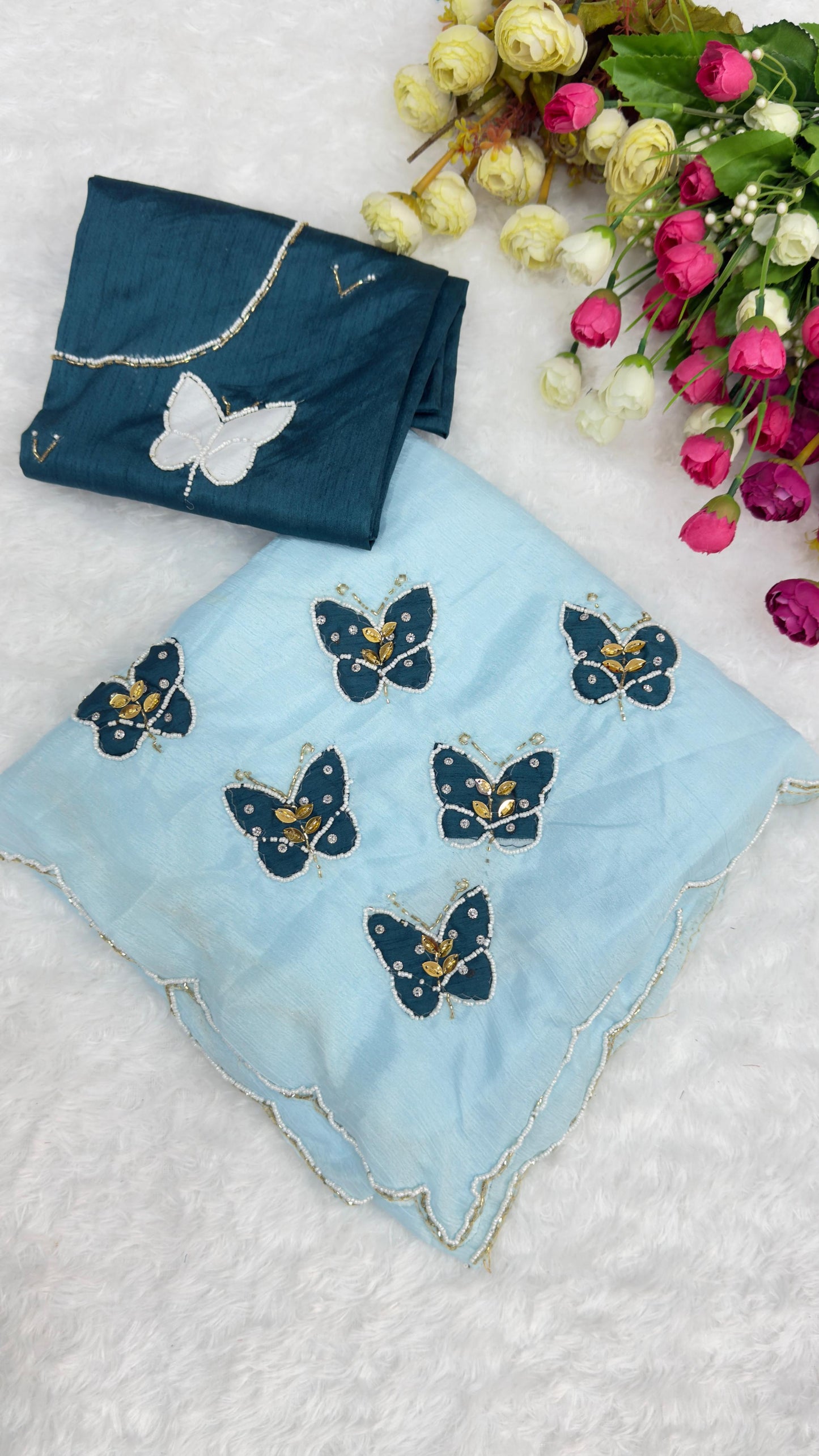 Butterfly Chiffon Saree
