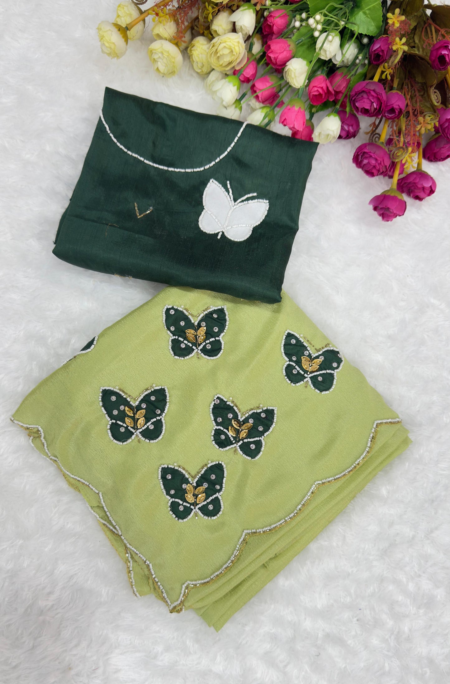 Butterfly Chiffon Saree