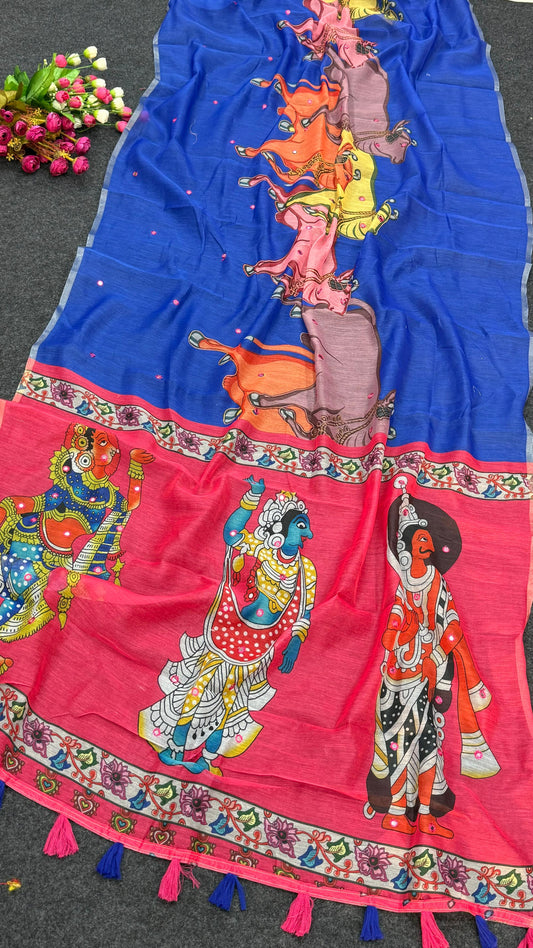 Rang Leela Linen Saree