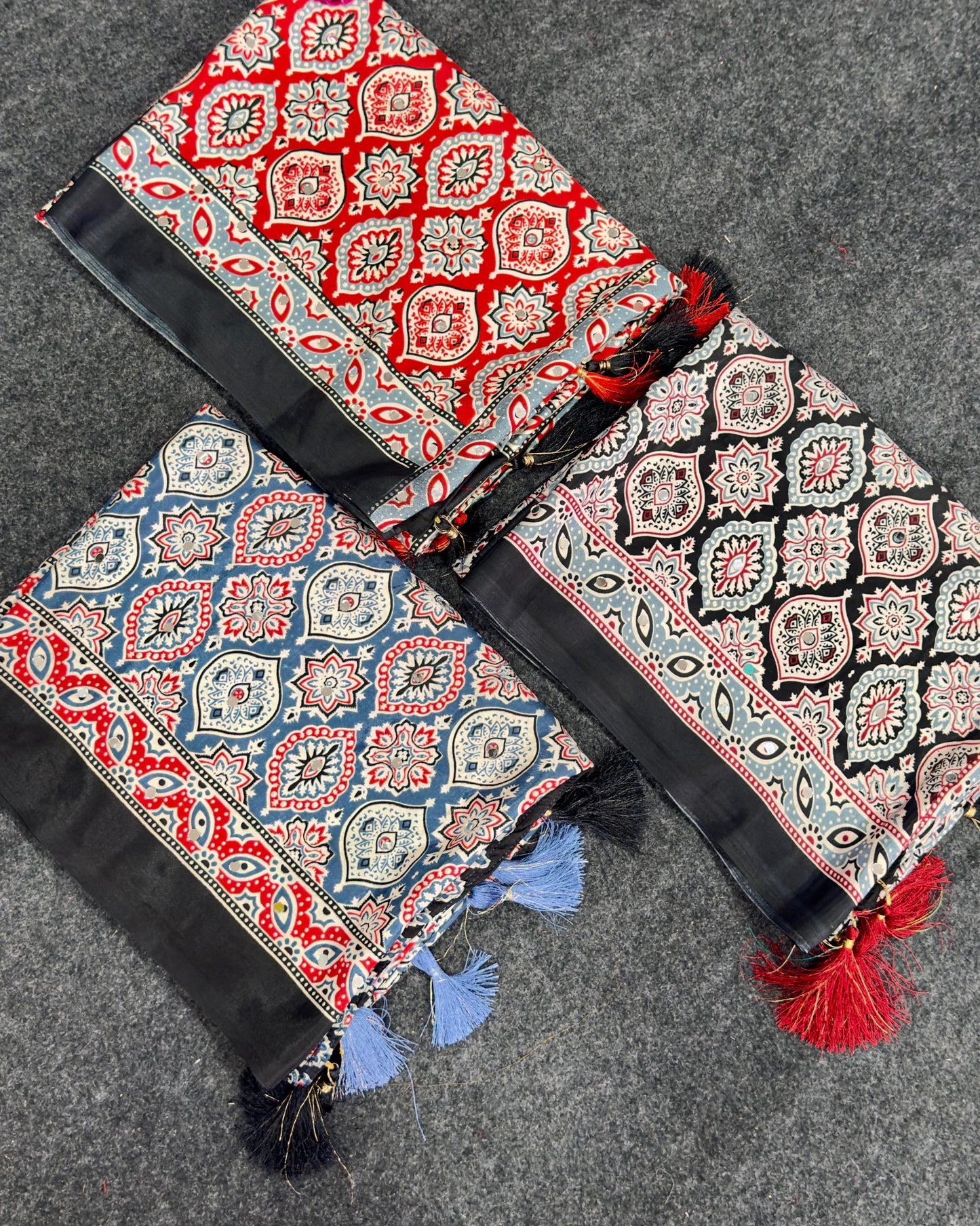 Ajrakh Prism Saree