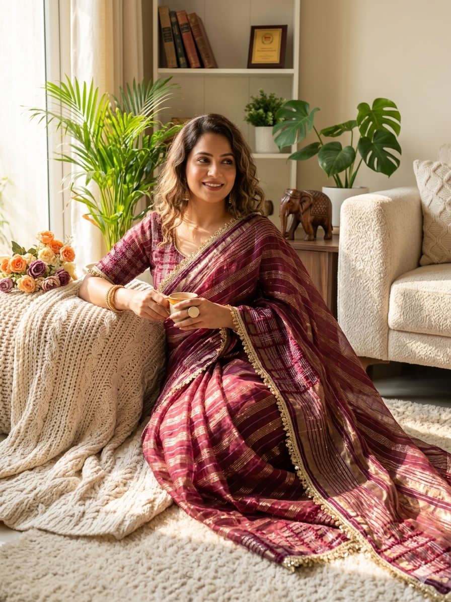 Zareen Sequin Saree