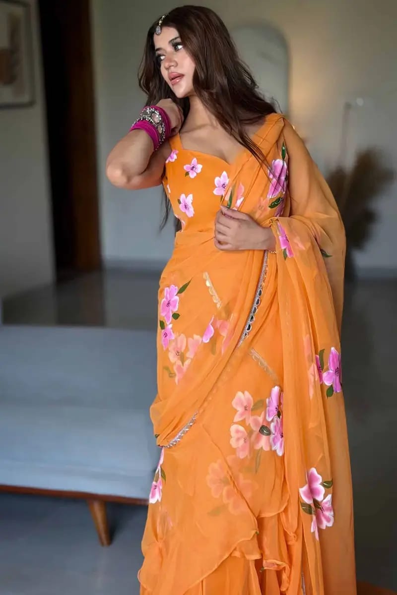 Kinkini Weaves Ready to Wear Lehenga Saree