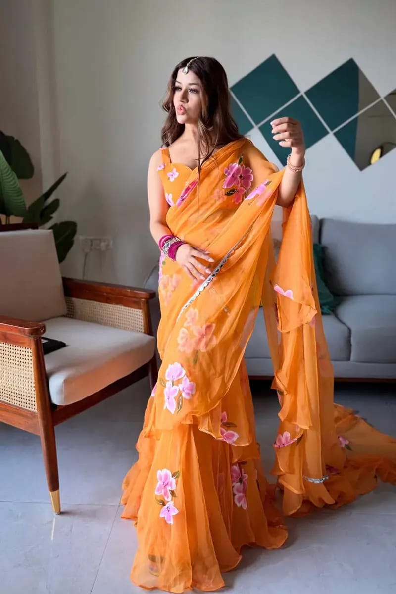 Kinkini Weaves Ready to Wear Lehenga Saree