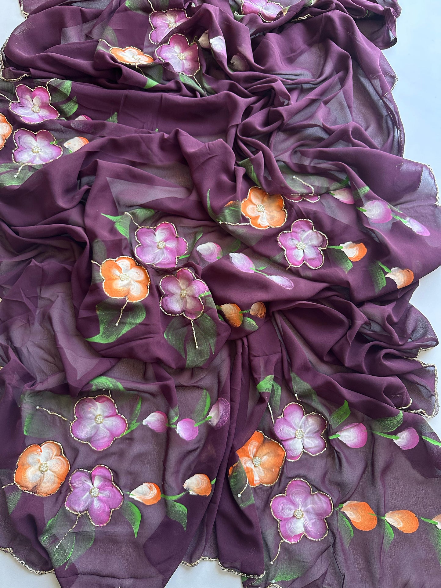 Sunheri Phool Saree