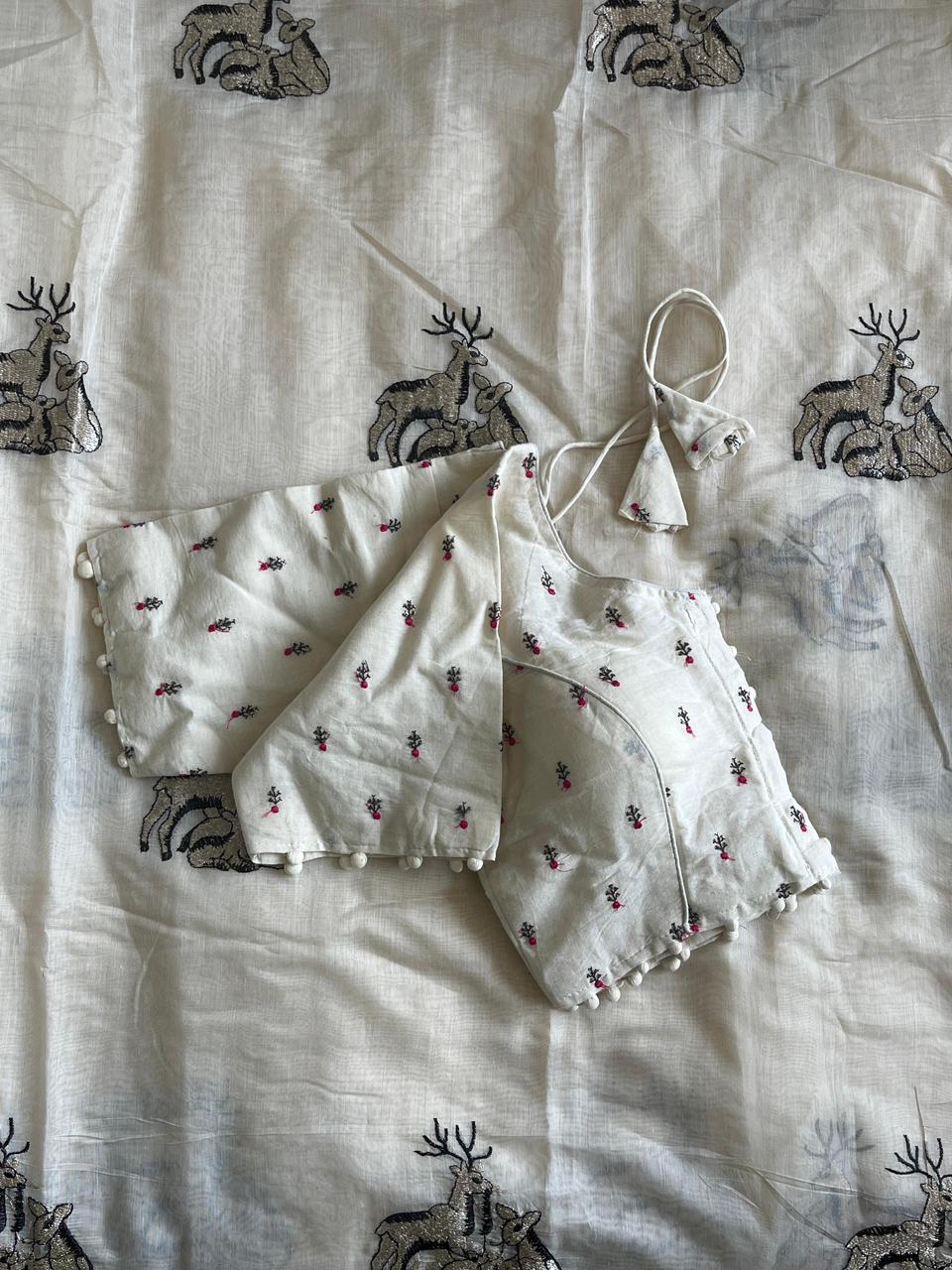 Deer Motif Handloom Saree