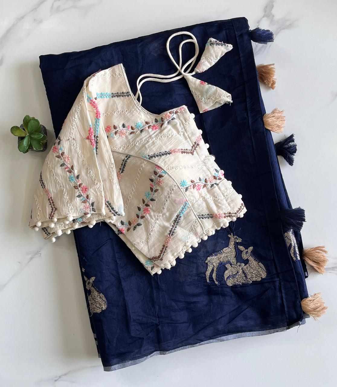Deer Motif Handloom Saree
