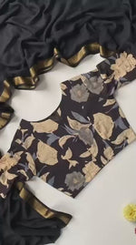 Rangrez Black Mul Saree