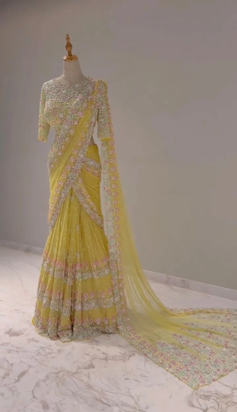 Afreen Net Handwork Saree